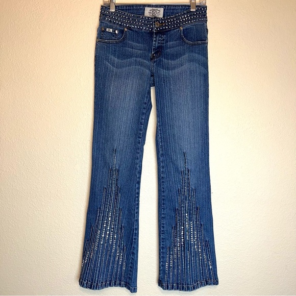 Y2K Embellished Flare Jeans (S)